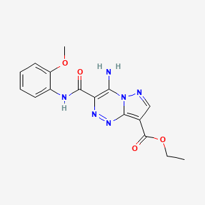 molecular formula C16H16N6O4 B11183156 Ethyl 4-amino-3-[(2-methoxyphenyl)carbamoyl]pyrazolo[5,1-c][1,2,4]triazine-8-carboxylate 