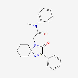 molecular formula C23H25N3O2 B11183178 N-methyl-2-(2-oxo-3-phenyl-1,4-diazaspiro[4.5]dec-3-en-1-yl)-N-phenylacetamide 
