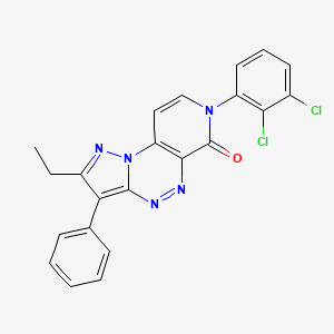molecular formula C22H15Cl2N5O B11183292 7-(2,3-dichlorophenyl)-2-ethyl-3-phenylpyrazolo[5,1-c]pyrido[4,3-e][1,2,4]triazin-6(7H)-one 