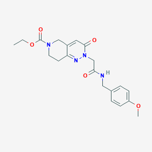 molecular formula C20H24N4O5 B11183387 ethyl 2-{2-[(4-methoxybenzyl)amino]-2-oxoethyl}-3-oxo-3,5,7,8-tetrahydropyrido[4,3-c]pyridazine-6(2H)-carboxylate 