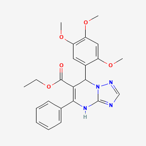 molecular formula C23H24N4O5 B11183413 Ethyl 5-phenyl-7-(2,4,5-trimethoxyphenyl)-4,7-dihydro[1,2,4]triazolo[1,5-a]pyrimidine-6-carboxylate 