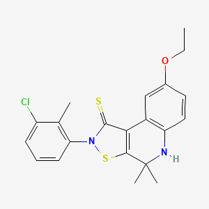molecular formula C21H21ClN2OS2 B11183526 2-(3-chloro-2-methylphenyl)-8-ethoxy-4,4-dimethyl-5H-[1,2]thiazolo[5,4-c]quinoline-1-thione 