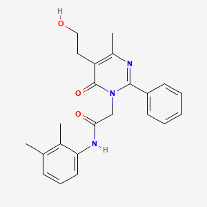 molecular formula C23H25N3O3 B11183610 N-(2,3-dimethylphenyl)-2-[5-(2-hydroxyethyl)-4-methyl-6-oxo-2-phenylpyrimidin-1(6H)-yl]acetamide 
