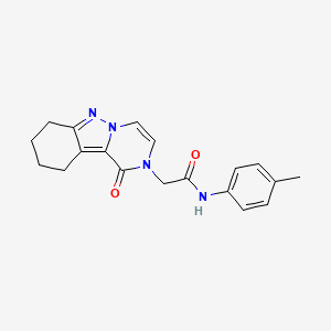 molecular formula C19H20N4O2 B11183699 N-(4-methylphenyl)-2-{1-oxo-1H,2H,7H,8H,9H,10H-pyrazino[1,2-b]indazol-2-yl}acetamide 
