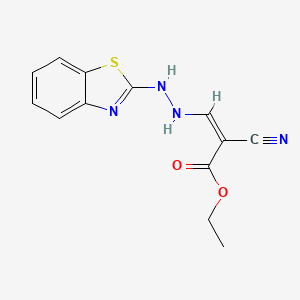 molecular formula C13H12N4O2S B11183866 ethyl (2Z)-3-[2-(1,3-benzothiazol-2-yl)hydrazinyl]-2-cyanoprop-2-enoate 