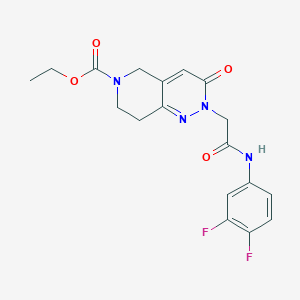 molecular formula C18H18F2N4O4 B11183928 ethyl 2-{2-[(3,4-difluorophenyl)amino]-2-oxoethyl}-3-oxo-3,5,7,8-tetrahydropyrido[4,3-c]pyridazine-6(2H)-carboxylate 