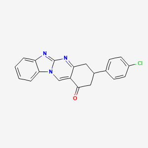 molecular formula C20H14ClN3O B11183940 3-(4-chlorophenyl)-3,4-dihydrobenzimidazo[2,1-b]quinazolin-1(2H)-one 