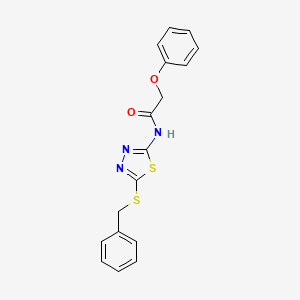 molecular formula C17H15N3O2S2 B11183984 N-(5-(benzylthio)-1,3,4-thiadiazol-2-yl)-2-phenoxyacetamide 