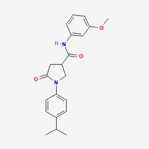 molecular formula C21H24N2O3 B11184118 N-(3-methoxyphenyl)-5-oxo-1-[4-(propan-2-yl)phenyl]pyrrolidine-3-carboxamide 