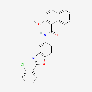 molecular formula C25H17ClN2O3 B11184134 N-[2-(2-chlorophenyl)-1,3-benzoxazol-5-yl]-2-methoxynaphthalene-1-carboxamide 
