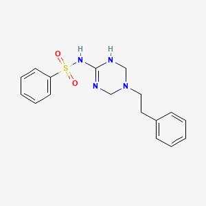 molecular formula C17H20N4O2S B11184184 N-(5-phenethyl-1,4,5,6-tetrahydro-1,3,5-triazin-2-yl)-1-benzenesulfonamide 
