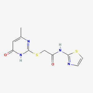 molecular formula C10H10N4O2S2 B11184221 2-[(4-hydroxy-6-methylpyrimidin-2-yl)sulfanyl]-N-(1,3-thiazol-2-yl)acetamide 