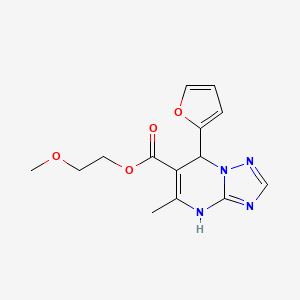 molecular formula C14H16N4O4 B11184227 2-Methoxyethyl 7-(furan-2-yl)-5-methyl-4,7-dihydro[1,2,4]triazolo[1,5-a]pyrimidine-6-carboxylate CAS No. 775292-84-7