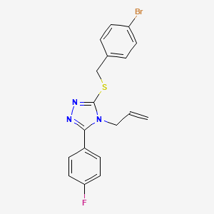 molecular formula C18H15BrFN3S B11184260 4-allyl-3-[(4-bromobenzyl)sulfanyl]-5-(4-fluorophenyl)-4H-1,2,4-triazole 