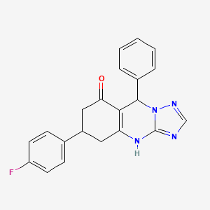 molecular formula C21H17FN4O B11184275 6-(4-fluorophenyl)-9-phenyl-5,6,7,9-tetrahydro[1,2,4]triazolo[5,1-b]quinazolin-8(4H)-one 