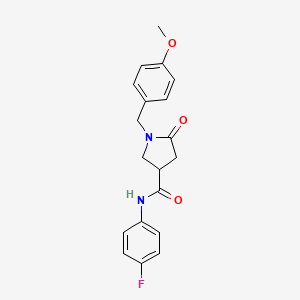molecular formula C19H19FN2O3 B11184487 N-(4-fluorophenyl)-1-(4-methoxybenzyl)-5-oxopyrrolidine-3-carboxamide 
