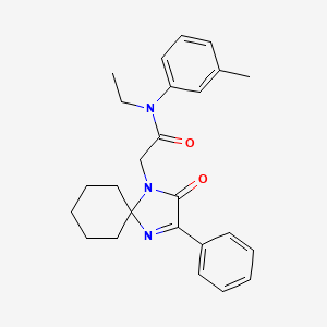 molecular formula C25H29N3O2 B11184529 N-ethyl-N-(3-methylphenyl)-2-(2-oxo-3-phenyl-1,4-diazaspiro[4.5]dec-3-en-1-yl)acetamide 