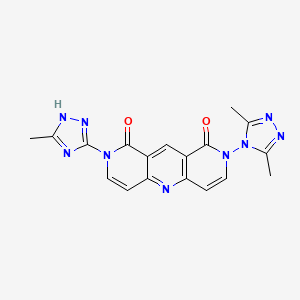 molecular formula C18H15N9O2 B11184543 2-(3,5-dimethyl-4H-1,2,4-triazol-4-yl)-8-(3-methyl-1H-1,2,4-triazol-5-yl)pyrido[4,3-b][1,6]naphthyridine-1,9(2H,8H)-dione 