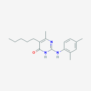 molecular formula C18H25N3O B11184549 2-[(2,4-dimethylphenyl)amino]-6-methyl-5-pentylpyrimidin-4(3H)-one 