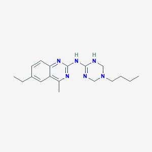 molecular formula C18H26N6 B11184567 N-(5-butyl-1,4,5,6-tetrahydro-1,3,5-triazin-2-yl)-6-ethyl-4-methylquinazolin-2-amine 