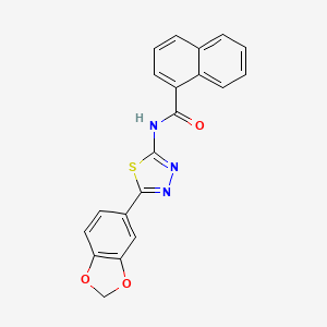 molecular formula C20H13N3O3S B11184634 N-[5-(1,3-benzodioxol-5-yl)-1,3,4-thiadiazol-2-yl]naphthalene-1-carboxamide 