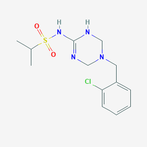 molecular formula C13H19ClN4O2S B11184754 N-[5-(2-chlorobenzyl)-1,4,5,6-tetrahydro-1,3,5-triazin-2-yl]-2-propanesulfonamide 