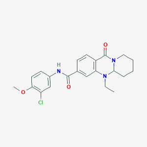 molecular formula C22H24ClN3O3 B11184791 N-(3-Chloro-4-methoxyphenyl)-5-ethyl-11-oxo-5H,5AH,6H,7H,8H,9H,11H-pyrido[2,1-B]quinazoline-3-carboxamide 