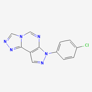 molecular formula C12H7ClN6 B11184803 7-(4-chlorophenyl)-7H-pyrazolo[4,3-e][1,2,4]triazolo[4,3-c]pyrimidine 