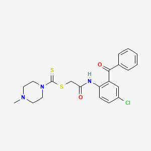 molecular formula C21H22ClN3O2S2 B11184807 2-(2-benzoyl-4-chloroanilino)-2-oxoethyl 4-methyltetrahydro-1(2H)-pyrazinecarbodithioate 
