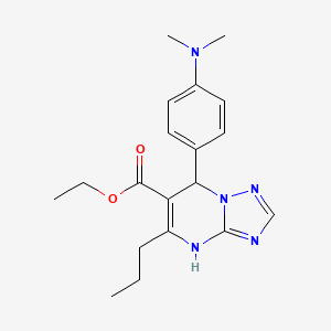 molecular formula C19H25N5O2 B11184834 Ethyl 7-[4-(dimethylamino)phenyl]-5-propyl-4,7-dihydro[1,2,4]triazolo[1,5-a]pyrimidine-6-carboxylate 
