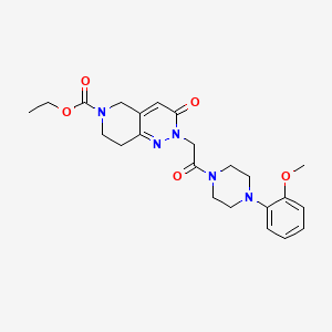 molecular formula C23H29N5O5 B11184925 ethyl 2-{2-[4-(2-methoxyphenyl)piperazin-1-yl]-2-oxoethyl}-3-oxo-3,5,7,8-tetrahydropyrido[4,3-c]pyridazine-6(2H)-carboxylate 