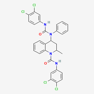 molecular formula C30H24Cl4N4O2 B11184933 N-(3,4-dichlorophenyl)-4-{[(3,4-dichlorophenyl)carbamoyl](phenyl)amino}-2-methyl-3,4-dihydroquinoline-1(2H)-carboxamide 
