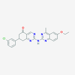 molecular formula C25H22ClN5O2 B11184948 7-(3-chlorophenyl)-2-[(6-ethoxy-4-methylquinazolin-2-yl)amino]-7,8-dihydroquinazolin-5(6H)-one 