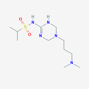 molecular formula C11H25N5O2S B11185074 N-{5-[3-(dimethylamino)propyl]-1,4,5,6-tetrahydro-1,3,5-triazin-2-yl}-2-propanesulfonamide 