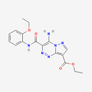 molecular formula C17H18N6O4 B11185160 Ethyl 4-amino-3-[(2-ethoxyphenyl)carbamoyl]pyrazolo[5,1-c][1,2,4]triazine-8-carboxylate 