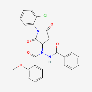 molecular formula C25H20ClN3O5 B11185179 N-[1-(2-chlorophenyl)-2,5-dioxopyrrolidin-3-yl]-2-methoxy-N'-(phenylcarbonyl)benzohydrazide CAS No. 956368-79-9