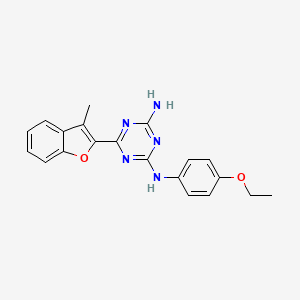 molecular formula C20H19N5O2 B11185193 N-(4-ethoxyphenyl)-6-(3-methyl-1-benzofuran-2-yl)-1,3,5-triazine-2,4-diamine 
