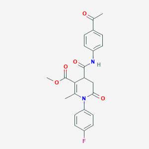 molecular formula C23H21FN2O5 B11185200 Methyl 4-[(4-acetylanilino)carbonyl]-1-(4-fluorophenyl)-2-methyl-6-oxo-1,4,5,6-tetrahydro-3-pyridinecarboxylate 
