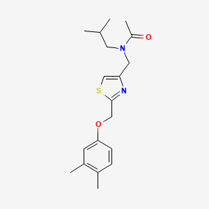 molecular formula C19H26N2O2S B11185312 N-[[2-[(3,4-Dimethylphenoxy)methyl]-4-thiazolyl]methyl]-N-(2-methylpropyl)acetamide CAS No. 1017044-60-8