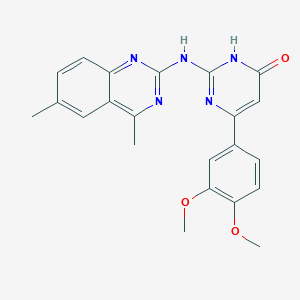 molecular formula C22H21N5O3 B11185343 6-(3,4-dimethoxyphenyl)-2-[(4,6-dimethylquinazolin-2-yl)amino]pyrimidin-4(3H)-one 