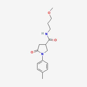 molecular formula C16H22N2O3 B11185405 N-(3-methoxypropyl)-1-(4-methylphenyl)-5-oxopyrrolidine-3-carboxamide 