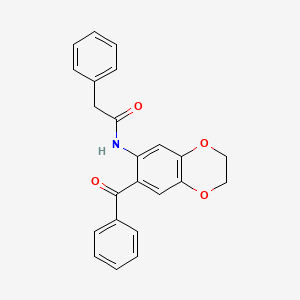 molecular formula C23H19NO4 B11185448 N-(7-benzoyl-2,3-dihydro-1,4-benzodioxin-6-yl)-2-phenylacetamide 