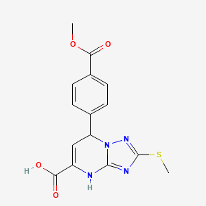 molecular formula C15H14N4O4S B11185499 7-[4-(Methoxycarbonyl)phenyl]-2-(methylsulfanyl)-3,7-dihydro[1,2,4]triazolo[1,5-a]pyrimidine-5-carboxylic acid 