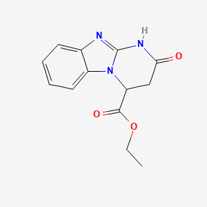 molecular formula C13H13N3O3 B11185507 Pyrimido[1,2-a]benzimidazole-1-carboxylic acid, 1,2,3,4-tetrahydro-3-oxo-, ethyl ester 
