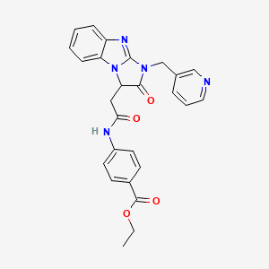 molecular formula C26H23N5O4 B11185639 ethyl 4-({[2-oxo-1-(pyridin-3-ylmethyl)-2,3-dihydro-1H-imidazo[1,2-a]benzimidazol-3-yl]acetyl}amino)benzoate 