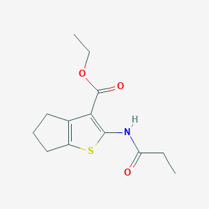 molecular formula C13H17NO3S B11185640 ethyl 2-propanamido-4H,5H,6H-cyclopenta[b]thiophene-3-carboxylate 