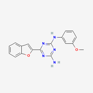 molecular formula C18H15N5O2 B11185680 6-(1-benzofuran-2-yl)-N-(3-methoxyphenyl)-1,3,5-triazine-2,4-diamine 