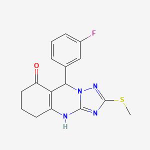 molecular formula C16H15FN4OS B11185737 9-(3-fluorophenyl)-2-(methylsulfanyl)-5,6,7,9-tetrahydro[1,2,4]triazolo[5,1-b]quinazolin-8(4H)-one 