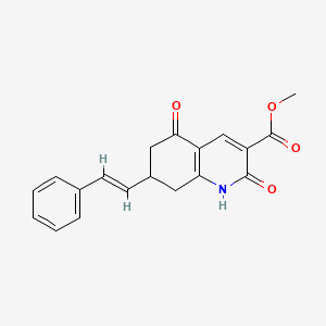 molecular formula C19H17NO4 B11185748 methyl 2-hydroxy-5-oxo-7-[(E)-2-phenylethenyl]-5,6,7,8-tetrahydroquinoline-3-carboxylate 