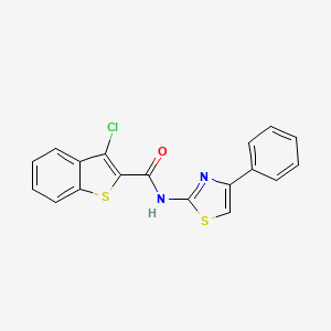molecular formula C18H11ClN2OS2 B11185770 3-Chloro-N-(4-phenyl-1,3-thiazol-2-yl)-1-benzothiophene-2-carboxamide 